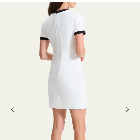 Theory Short-Sleeve Bicolor Sheath Mini Dress - Picture 2 of 8